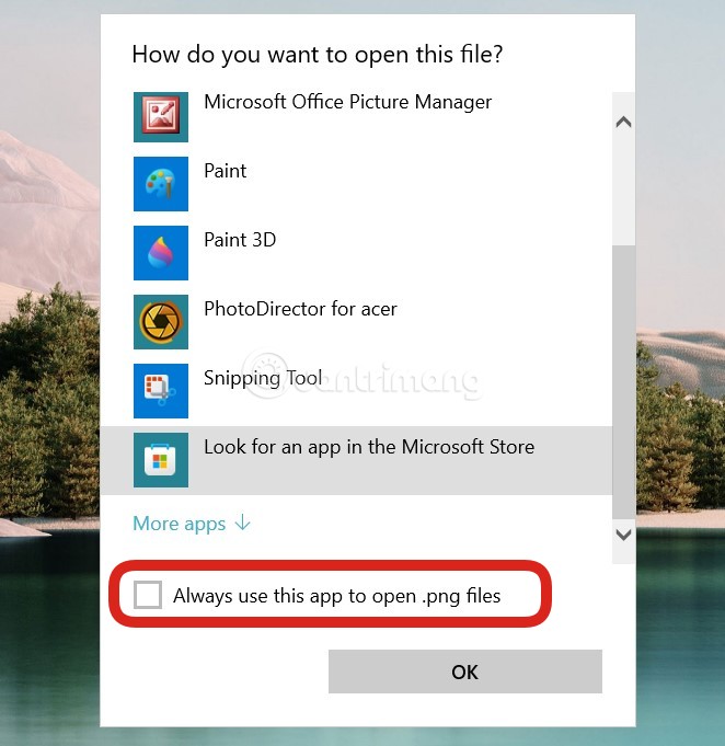 Cách sửa lỗi Open with trên Windows