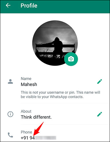 This is the number that WhatsApp uses for your account
