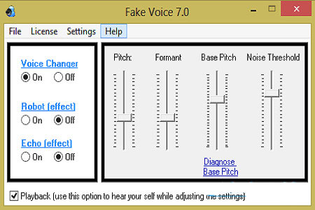 Fake Voice là một phần mềm giúp thay đổi giọng nói