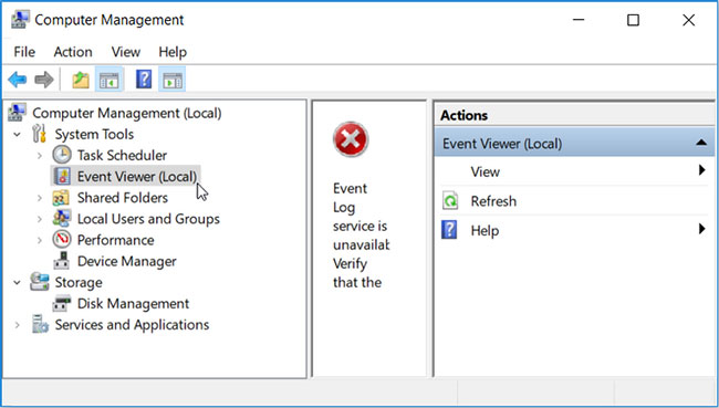 Nhấp vào menu drop-down bên cạnh System Tools