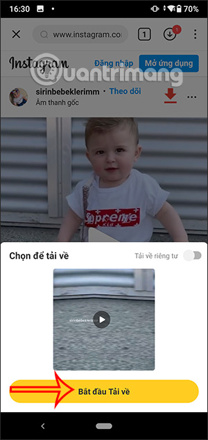 Download video qua link trên Snaptube