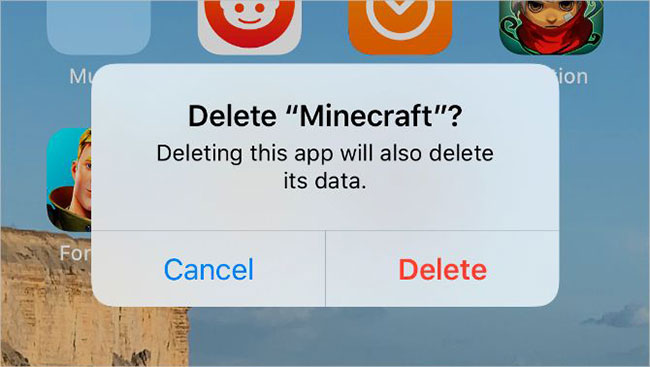 Delete the app, then download it again