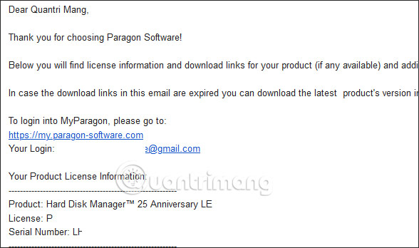 Paragon Hard Disk Manager software key