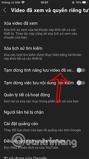 Pause the feature to save watched videos