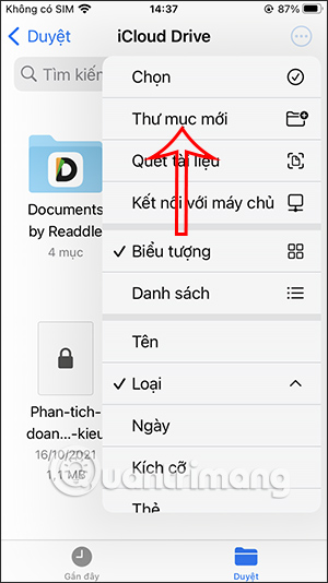 New folder on Files