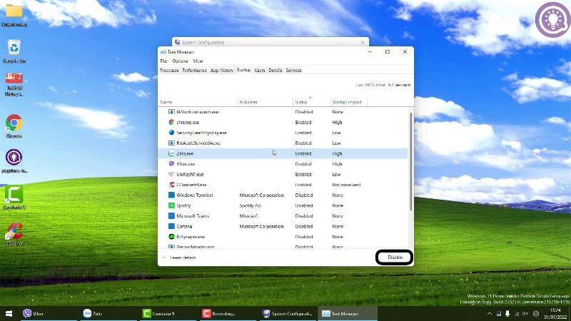 How to turn off applications that start with Windows 11