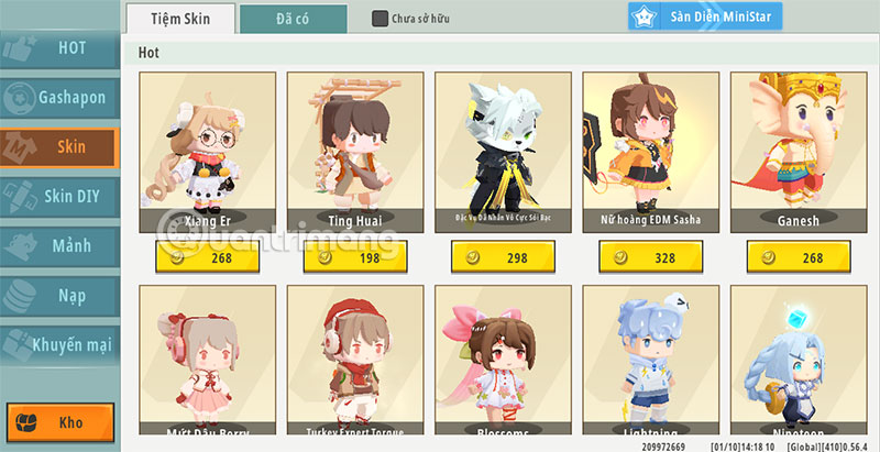 skin mới mini world