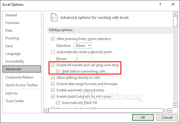 修复 Excel Windows 公式拖动错误