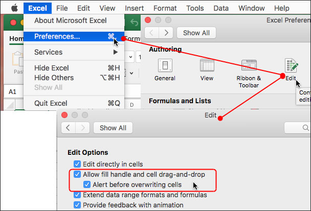 修复 Excel Mac 公式拖动错误