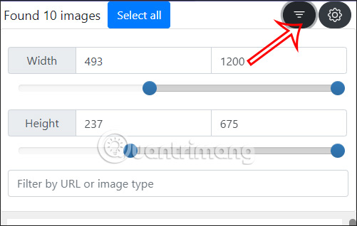 Filter images from the Image Downloader utility