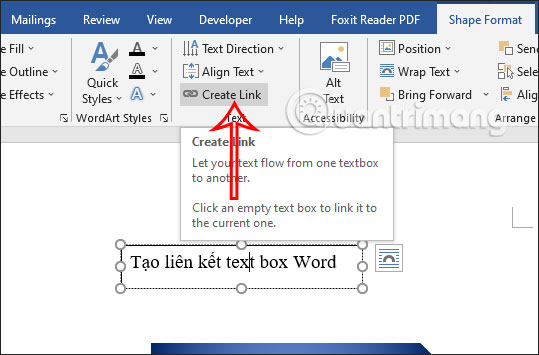 Cách liên kết Text Box trong Word - Ảnh minh hoạ 4