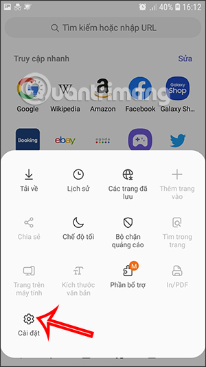 Cài đặt trình duyệt Samsung Internet