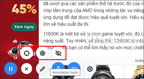 Công cụ zoom quay màn hình Chrome trên Screensy