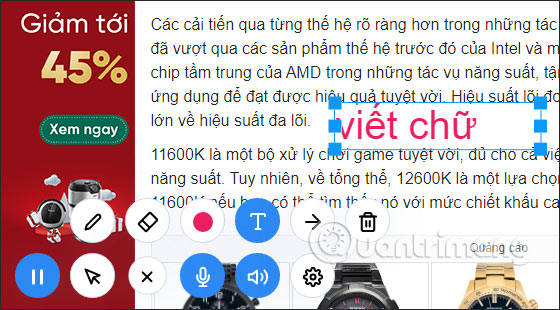 Công cụ vẽ quay màn hình Chrome trên Screensy