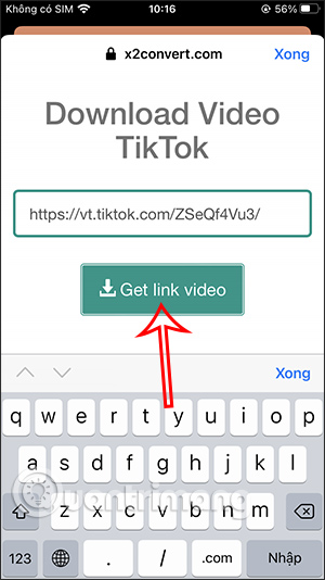 Tải video TikTok không logo trên x2convert