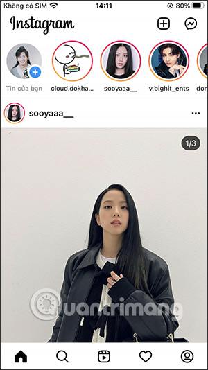 Giao diện Instagram