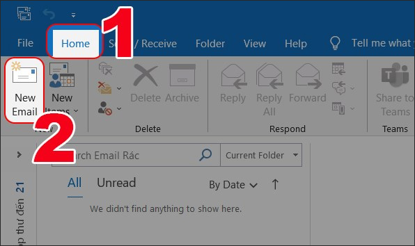 Mục email mới Outlook