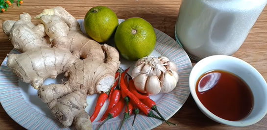 Nguyên liệu pha nước mắm gừng