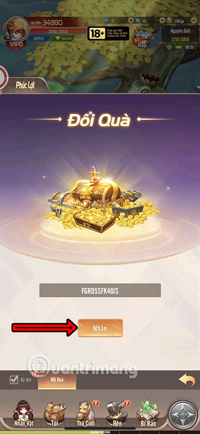 gift code vương quốc ánh sáng gzone
