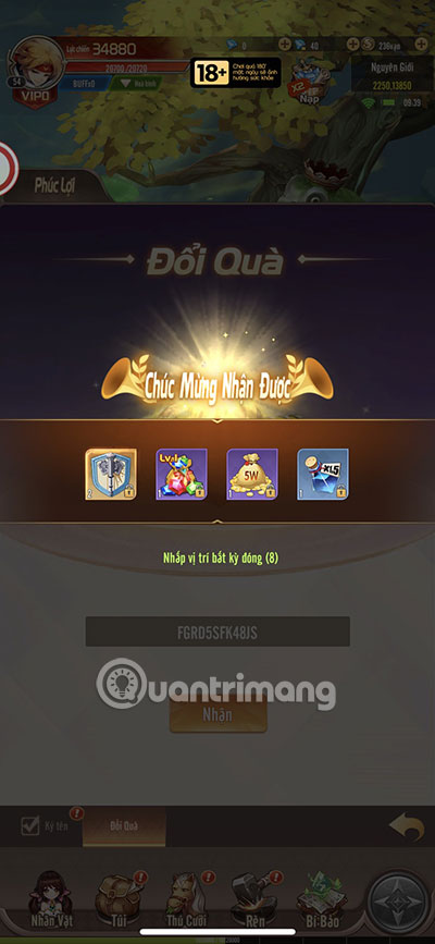 code vương quốc ánh sáng gzone