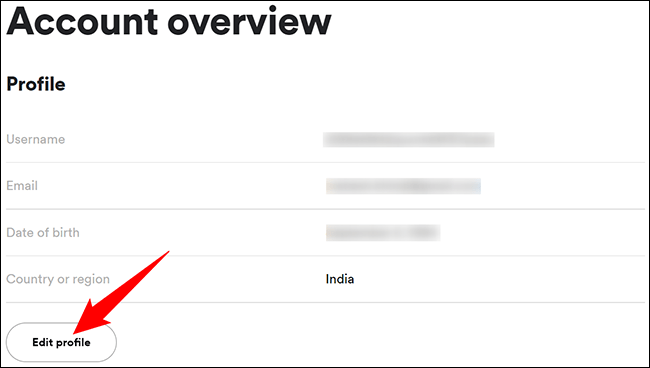 Nhấp vào "Edit Profile"