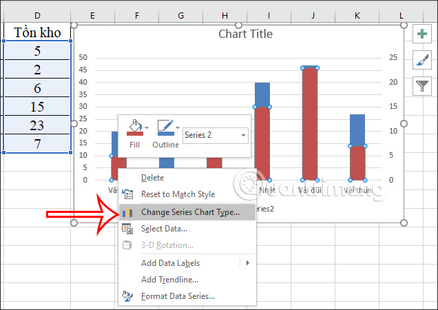更改 Excel 中的图表样式