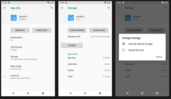 Chuyển ứng dụng sang thẻ SD trên Android 9 Pie trở lên
