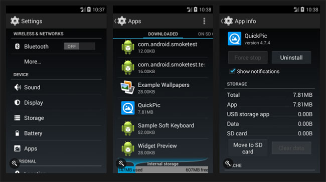 Chuyển ứng dụng sang thẻ SD trên Android 4.x trở về trước