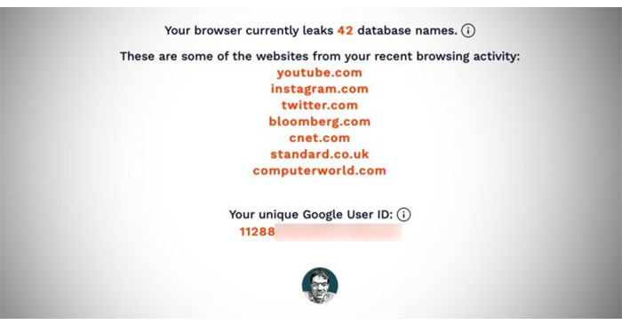 Lịch sử duyệt web của người dùng được hiển thị trên Safarileaks, gồm cả ID Google. Ảnh: 9to5Mac