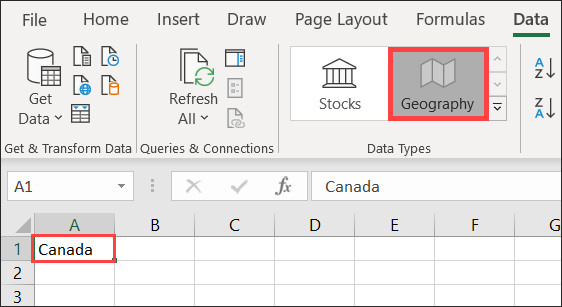 Cách dùng tính năng Geography trong Excel