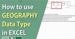 Cách dùng tính năng Geography trong Excel