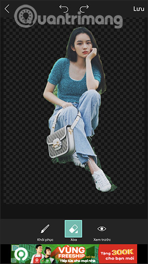 Loại bỏ nền ảnh trên PicsArt