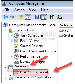 Chọn Disk Management