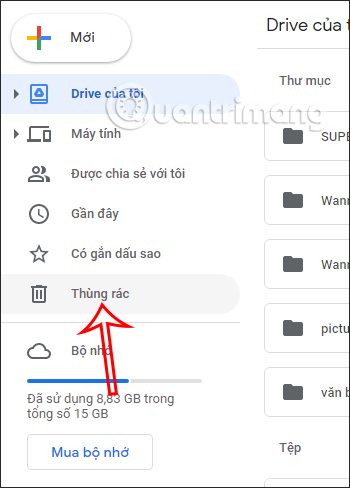 Thùng rác Google Drive 