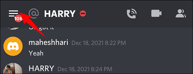 Nhấn vào menu bánh hamburger