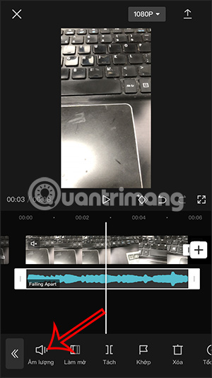 Chỉnh âm thanh bài hát chèn vào video Capcut