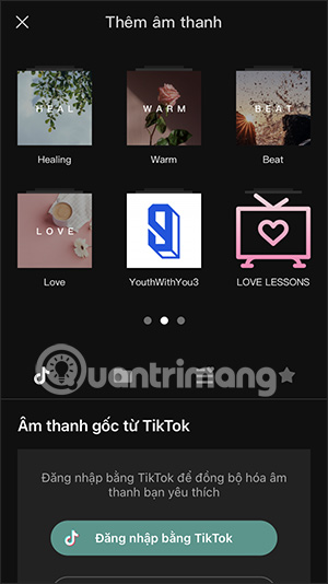 Chọn bài hát trên CapCut