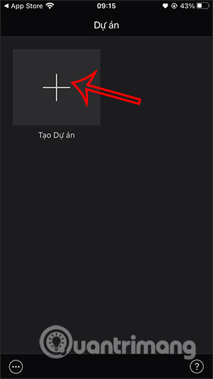 Tạo dự án trên iMovie