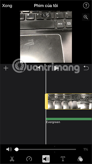 Chỉnh âm thanh video gốc trên iMovie