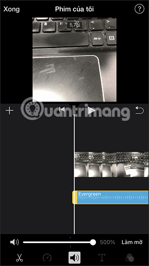 Chỉnh âm thanh thêm vào video trên iMovie