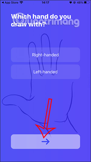 Chọn chế độ vẽ tay