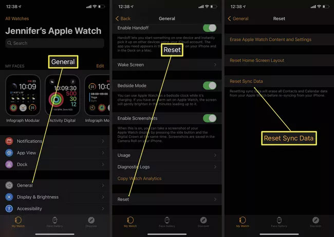 Nhấn vào Reset Sync Data
