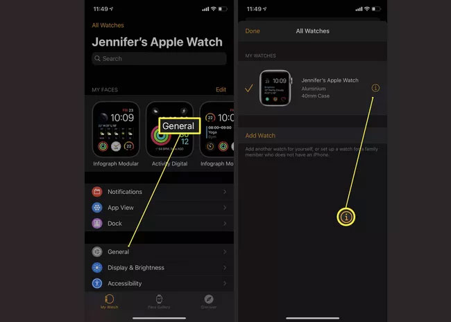 Nhấn vào Unpair Apple Watch