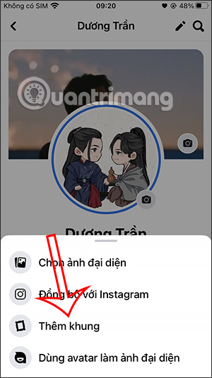 Thêm khung avatar
