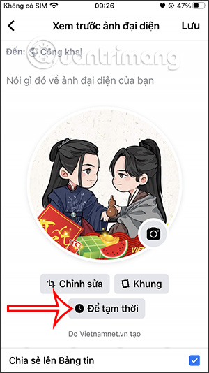 Đổi thời gian dùng khung