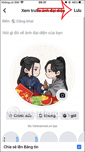 Lưu ảnh đại diện Facebook