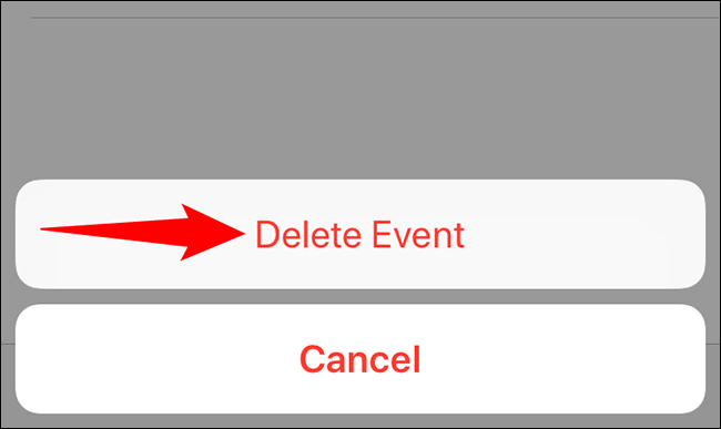 Click on “Delete Event” 