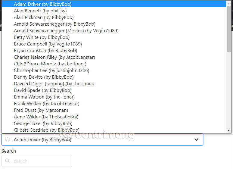 Chọn loại giọng nói