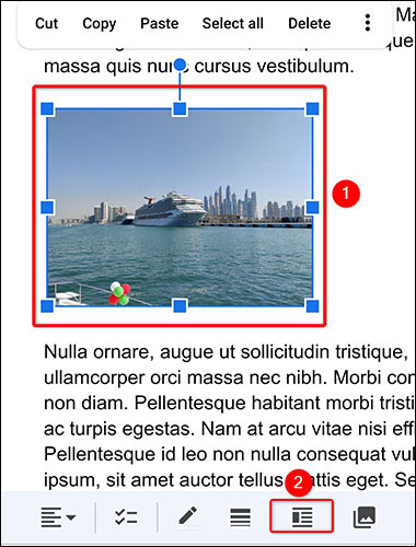 Nhấn vào tùy chọn “Text Wrap”