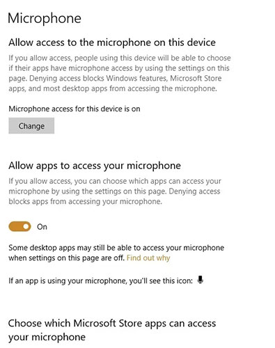 Đảm bảo ứng dụng có quyền truy cập micro